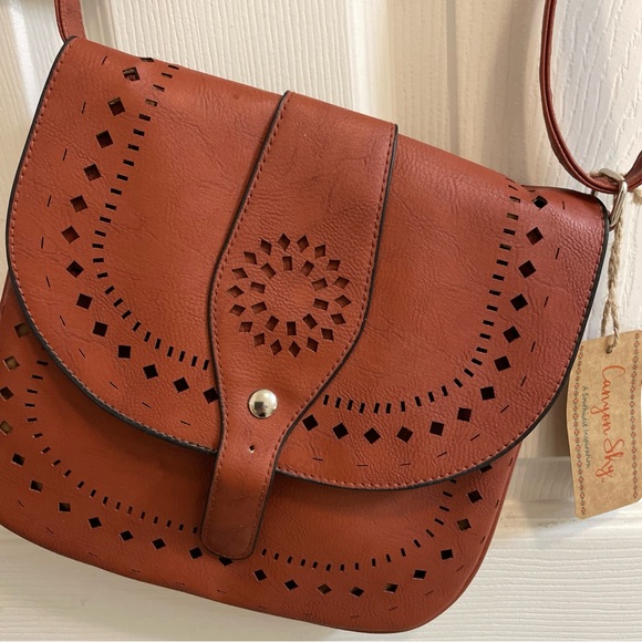 Canyon Sky Crossbody Southwest Inspiration Shoulder Bag Brown NWT - Picture 2 of 7
